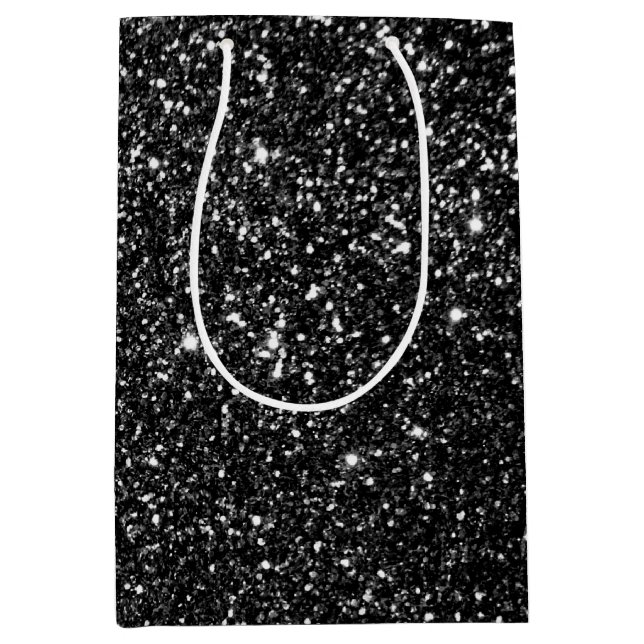 Sac Cadeau Moyen Parties scintillant noire (Devant)