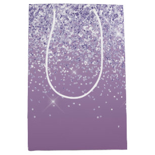 Sac Cadeau Moyen Parties scintillant Ombre violet