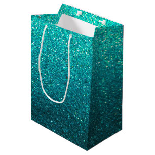 Sac Cadeau Moyen Parties scintillant Turquoise Ombre Sparkles Glam 