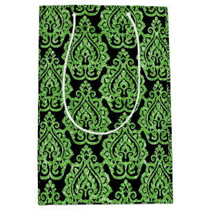 Sac Cadeau Moyen Parties scintillant verte égyptienne vintage Motif