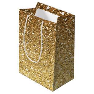Sac Cadeau Moyen Parties scintillantes Ombre de Faux d'or