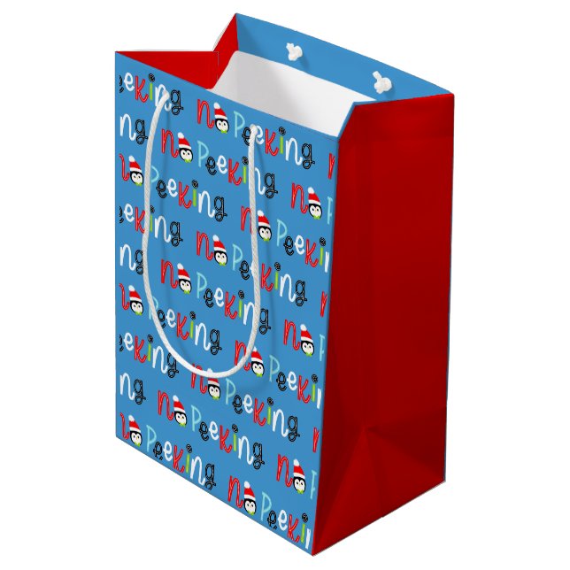 Sac Cadeau Moyen Pas de pékin mignon Whimsical Kids Noël (Dos Angle)