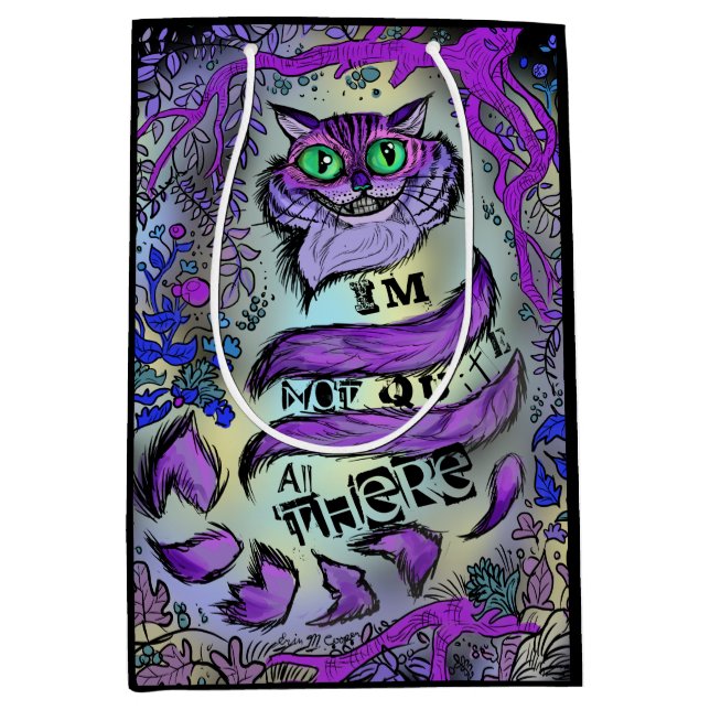 Sac Cadeau Moyen Pas Tout À Fait Là, Crazy Cat (Devant)