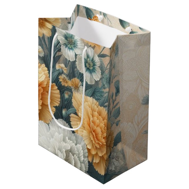 Sac Cadeau Moyen Pastel Carnations (Devant Angle)