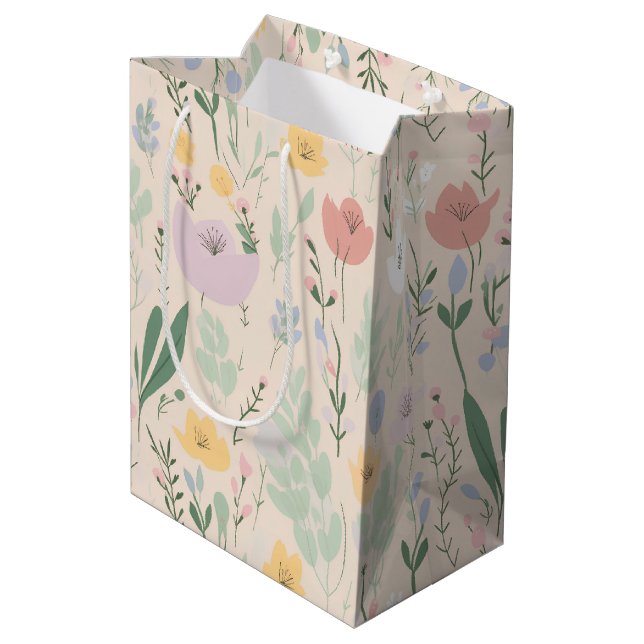 Sac Cadeau Moyen Pastel Tulip Design (Dos Angle)
