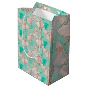 Sac Cadeau Moyen Pastels bleus vintages et roses Ballerina Danseuse
