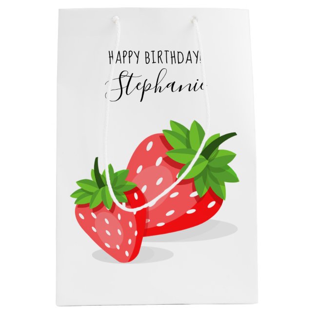 Sac Cadeau Moyen Patch fraise (Devant)