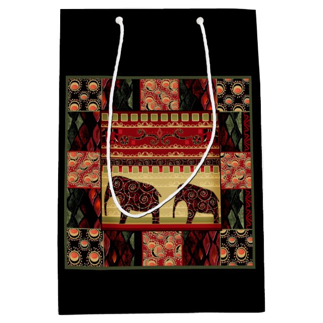 Sac Cadeau Moyen patchwork africain, africain, tribal, asiatique, m (Devant)