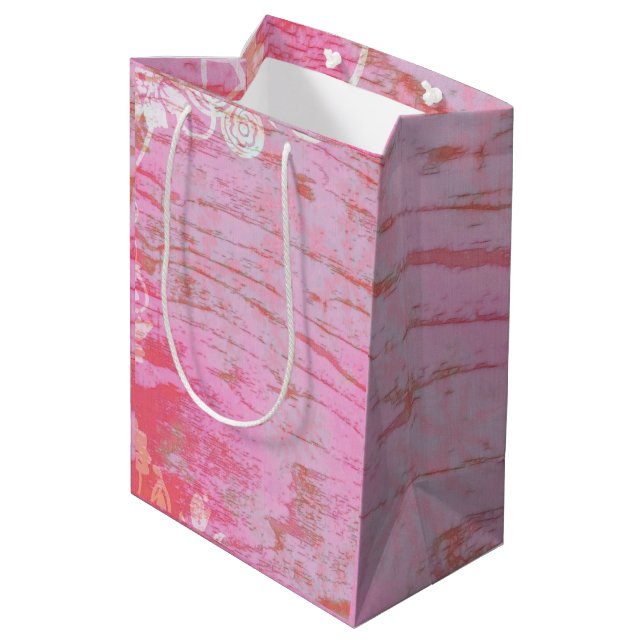 Sac Cadeau Moyen Patchwork Graffiti Mariage Anniversaire (Dos Angle)