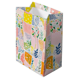 Sac Cadeau Moyen Patchwork Pastel Coloré Prépa