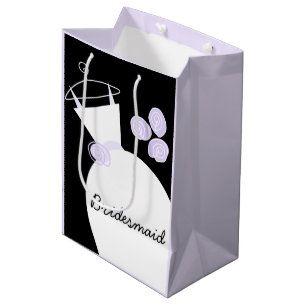 Sac Cadeau Moyen Pâte noire de la femme Mariage Gown Purple Bridesm
