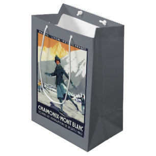 Sac Cadeau Moyen Patinage de glace - affiche olympique de promo de
