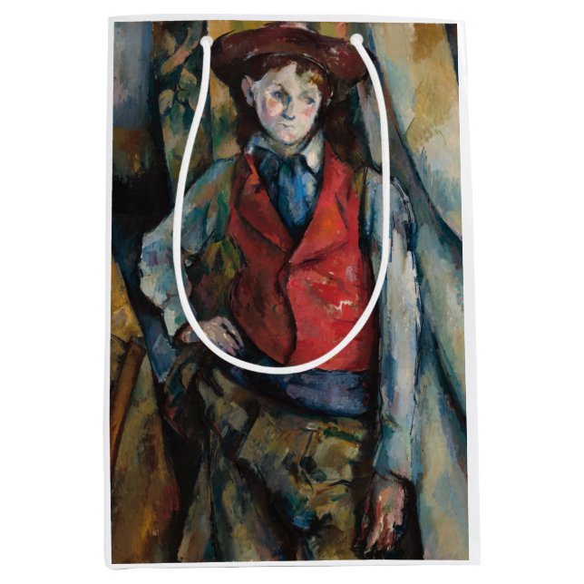 Sac Cadeau Moyen Paul Cezanne - Garçon dans la veste rouge (Devant)