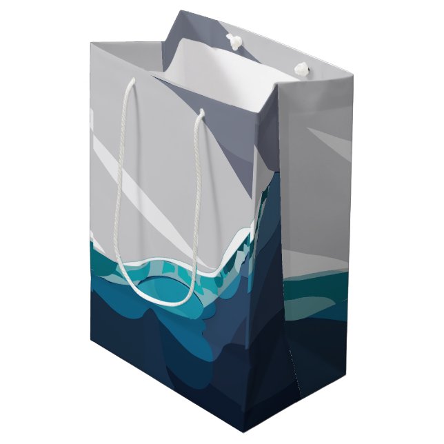 Sac Cadeau Moyen Paysage océanique d'Iceberg (Devant Angle)
