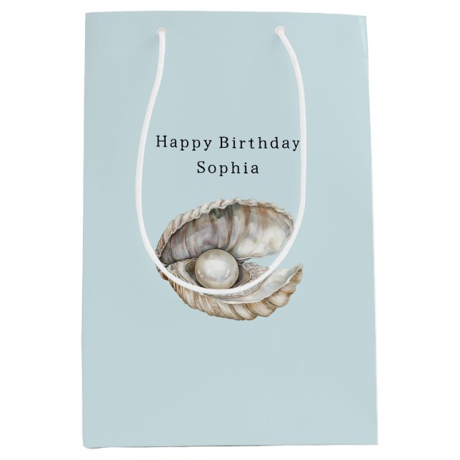 Sac Cadeau Moyen Pearls Shell Birthday  (Devant)