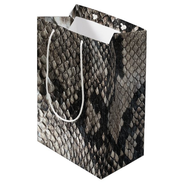 Sac Cadeau Moyen Peau de Serpent Python de luxe - Rich Elegant Mode (Dos Angle)