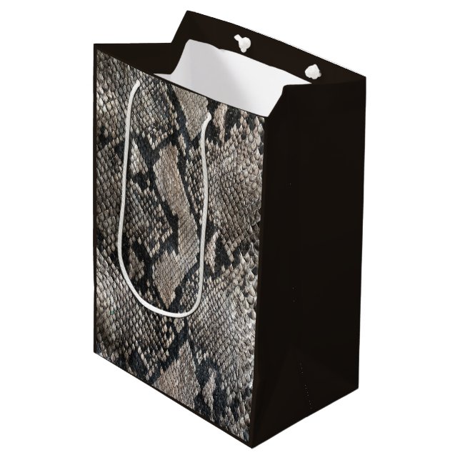 Sac Cadeau Moyen Peau de Serpent Python de luxe - Rich Elegant Mode (Devant Angle)