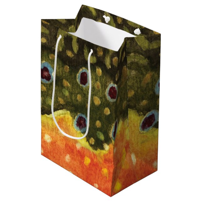 Sac Cadeau Moyen Pêche à la mouche à la truite broyée (Devant Angle)