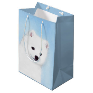 Sac Cadeau Moyen Peinture américaine de chien Eskimo - Art origina