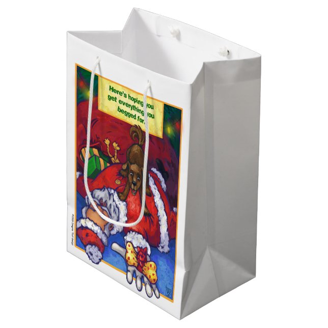 Sac Cadeau Moyen Peinture de Noël (Devant Angle)