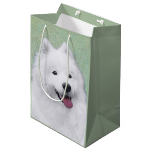 Sac Cadeau Moyen Peinture Samoyée - Cute Original Dog Art