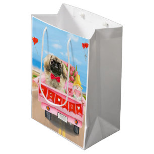 Sac Cadeau Moyen Pekingese Chien Saint Valentin Coeurs de Camion