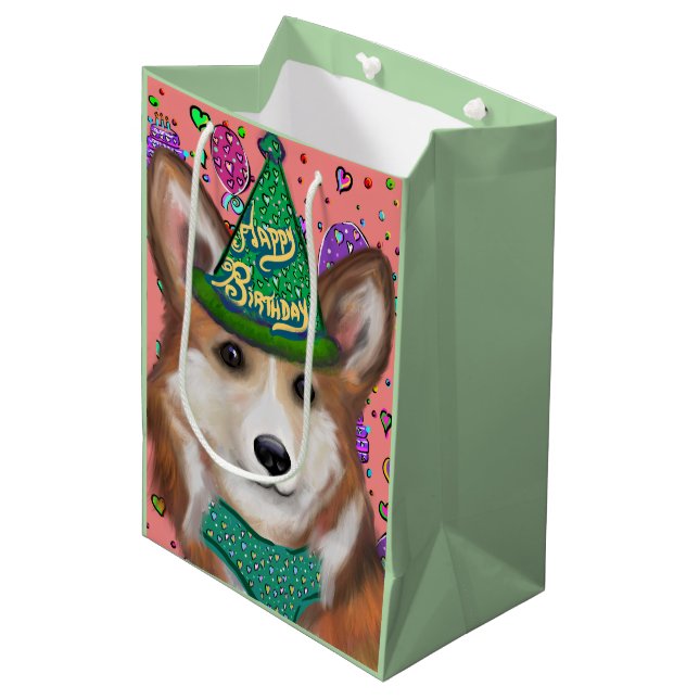 SAC CADEAU MOYEN PEMBROKE WELSH CORGI (Devant Angle)