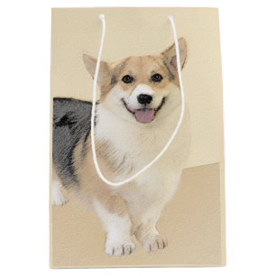 Sac Cadeau Moyen Pembroke Welsh Corgi Peinture - Art Chien original
