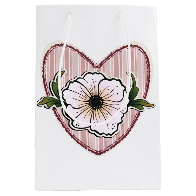 Sac Cadeau Moyen Peony Heart (Devant)