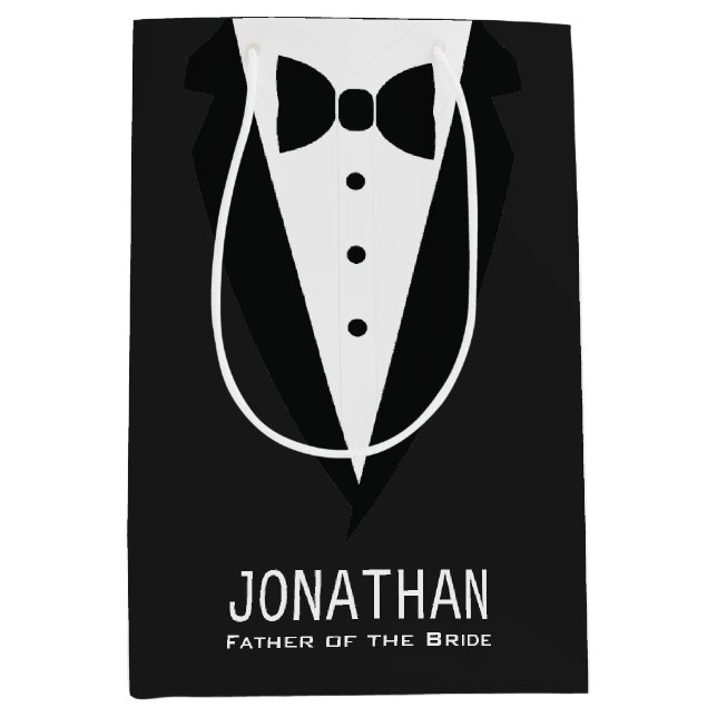 Sac Cadeau Moyen Père moderne de la mariée Mariage Tuxedo (Devant)
