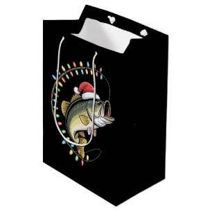 Sac Cadeau Moyen Père Noël Bass Poisson Drôle Pêche Pêcheur