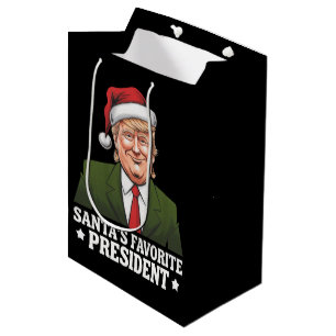 Sac Cadeau Moyen Père Noël Président favori Funny Trump Noël