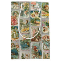 Père vintage Noël, Anges et Collage d'hiver