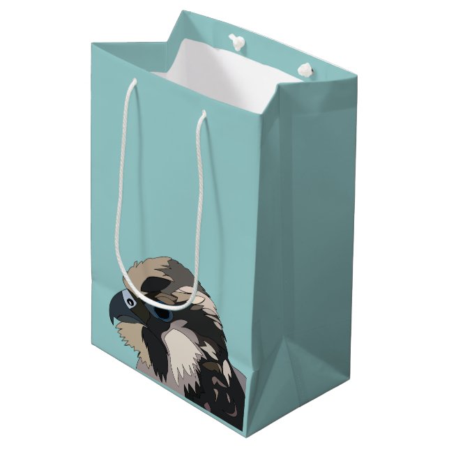 Sac Cadeau Moyen Peregrine Falcon Oiseau Art (Devant Angle)