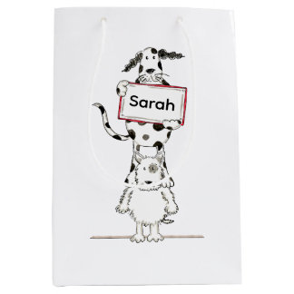 Sac Cadeau Moyen Personalised Cute Dog Acrobat 
