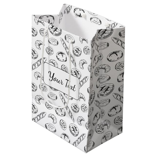 Sac Cadeau Moyen Personalized Pastry Illustration Packaging (Devant Angle)