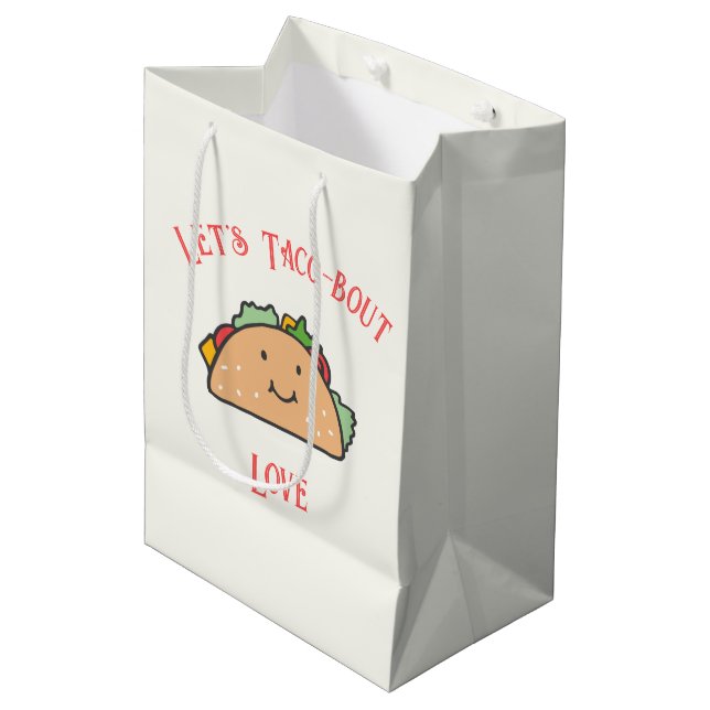 Sac Cadeau Moyen Personnalisable Taco-bout-amour (Devant Angle)