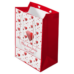Sac Cadeau Moyen Personnalisable Valentine Heart