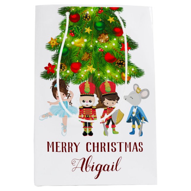 Sac Cadeau Moyen Personnalisé Nutcracker Ballet Noël (Devant)