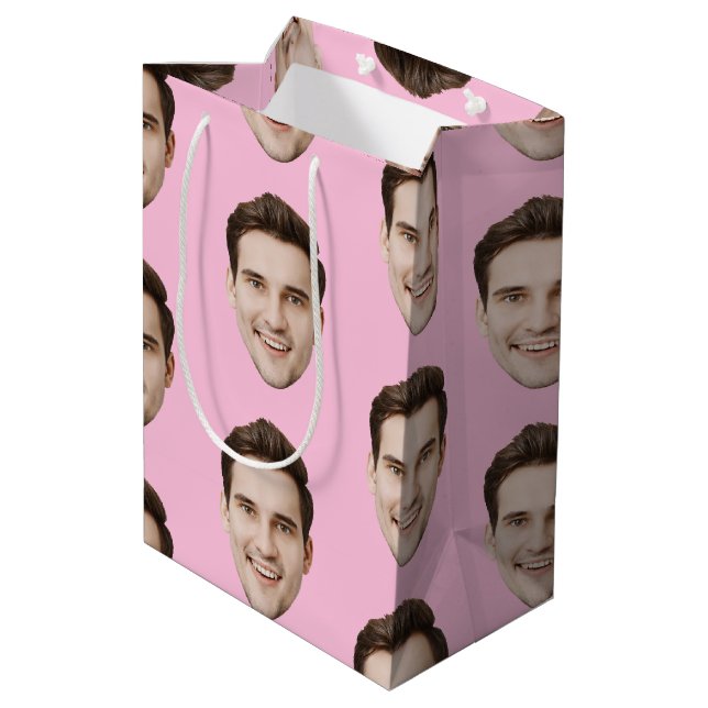 Sac Cadeau Moyen Personnalisé Visage Personnalisé Anniversaire Soir (Dos Angle)