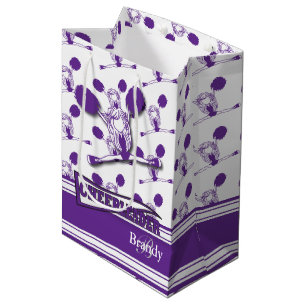 Sac Cadeau Moyen Personnaliser le Pom-pom girl violet