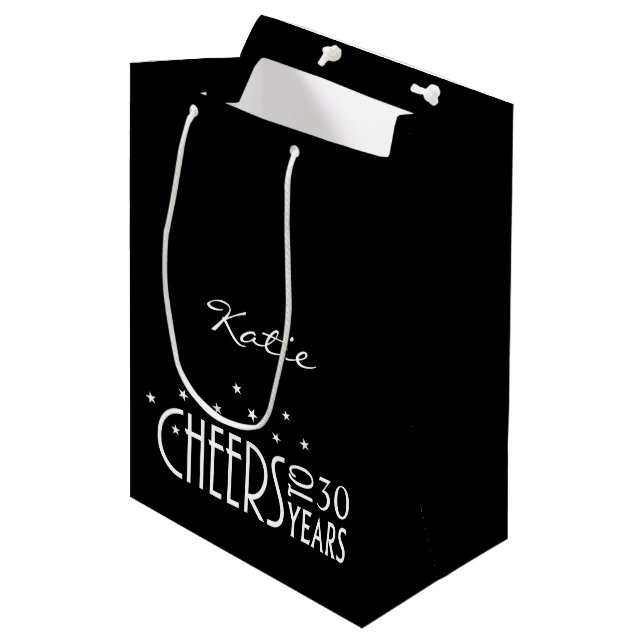 Sac Cadeau Moyen Personnalisez avec n'importe quel âge Chefs papier (Devant Angle)