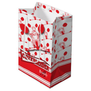 Sac Cadeau Moyen Personnalisez le pom-pom girl rouge