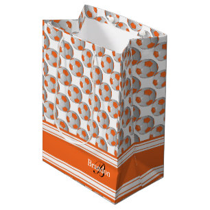 Sac Cadeau Moyen Personnalisez les ballons de football oranges