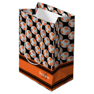 Sac Cadeau Moyen Personnalisez les ballons de football oranges