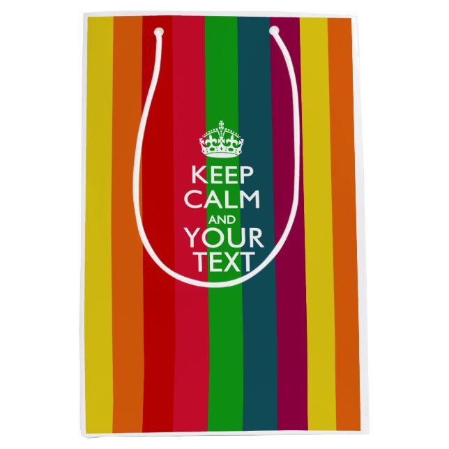 Sac Cadeau Moyen Personnalized KEEP CALM AND Your Creative Text (Devant)
