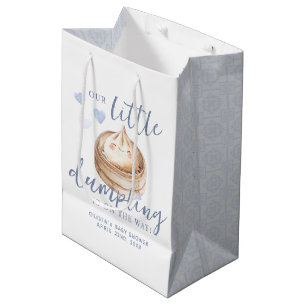 Sac Cadeau Moyen Petit Baby shower de garçon bleu Dumpling