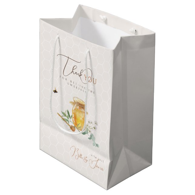 Sac Cadeau Moyen Petit Baby shower de miel doux (Devant Angle)