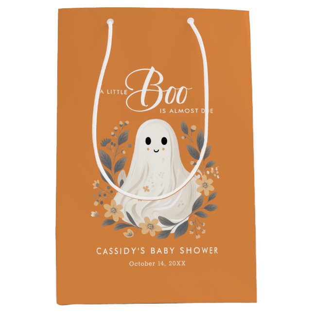 Sac Cadeau Moyen Petit Boho Ghost Baby shower d'Halloween (Devant)