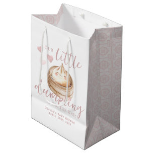 Sac Cadeau Moyen Petite fille rose jetable Baby shower moyen cadeau